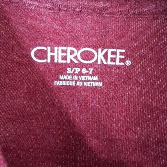 2/$15 Cherokee Boys T Shirt Red Size 6 7 Small Heather Crew Neck Short Sleeve - Picture 5 of 6